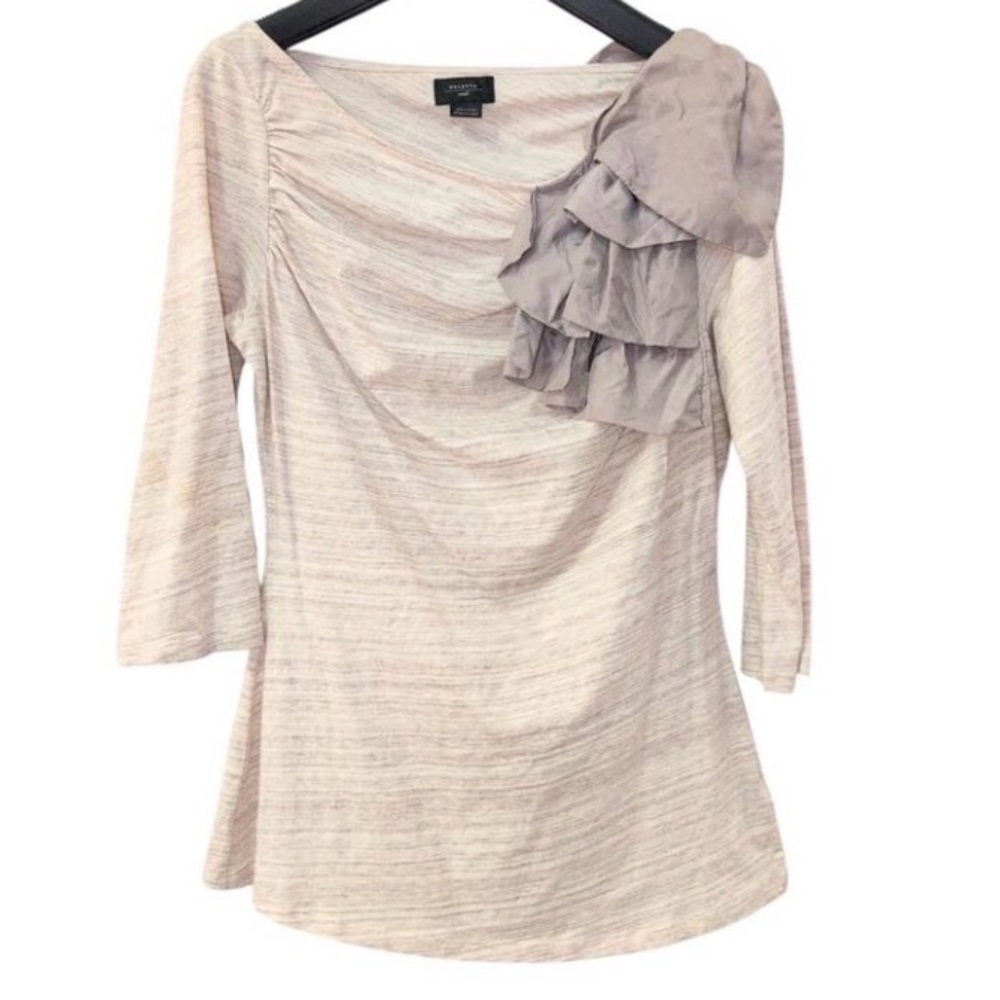 Anthropologie Deletta Volante Bow Shoulder Top Size Medium